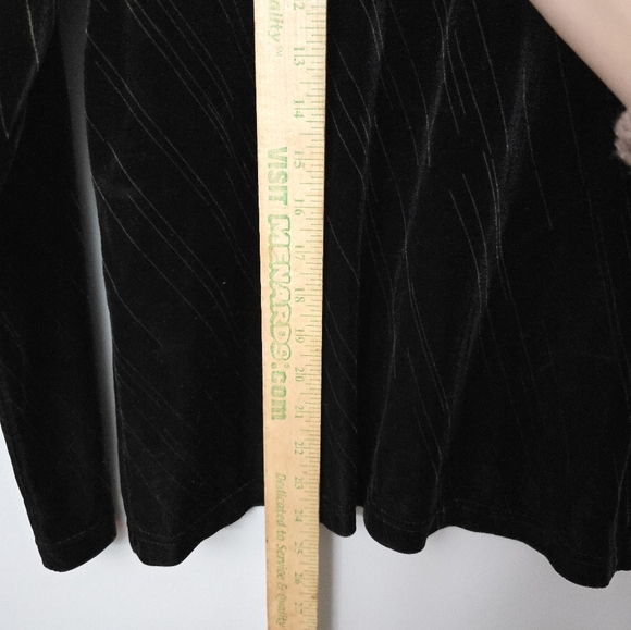 Di Marco Vtg Small Velvet Cowl Neck Shirt Velour Black Gold Stripes Plush - Picture 11 of 11